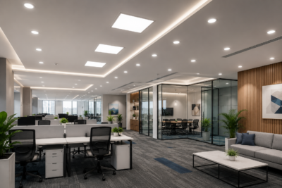 Designing Modern Workspaces: The Impact of Premium Panel Lights and Downlighters